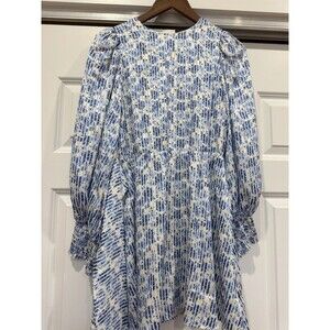 Alice + Olivia Womens 2 Molli Belted Blue Floral Striped Long Sleeve Mini Dress